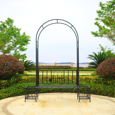 1. GO Steel Garden Arch With Seat For 2 People, 6'9" High X 3'9" Wide